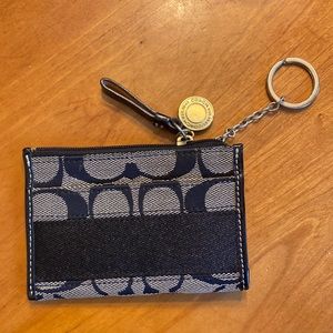 Black Coach cardholder with keychain